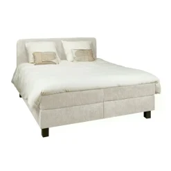 Tweepersoonsbedden|Boxsprings< Bed Bilbao Beige - 160x200 cm