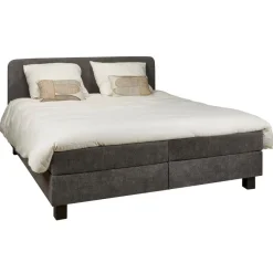 Tweepersoonsbedden|Boxsprings< Bed Bilbao Donkergrijs - 180x200 cm