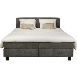 Tweepersoonsbedden|Boxsprings< Bed Bilbao Donkergrijs - 180x200 cm