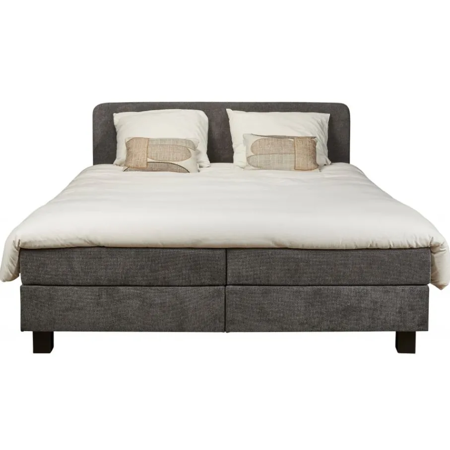 Tweepersoonsbedden|Boxsprings< Bed Bilbao Donkergrijs - 160x200 cm