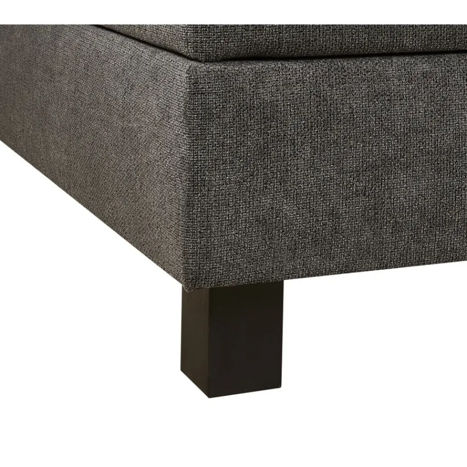 Tweepersoonsbedden|Boxsprings< Bed Bilbao Donkergrijs - 160x200 cm