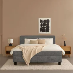 Boxsprings< Bed Bilbao Grijs - 180x200 cm