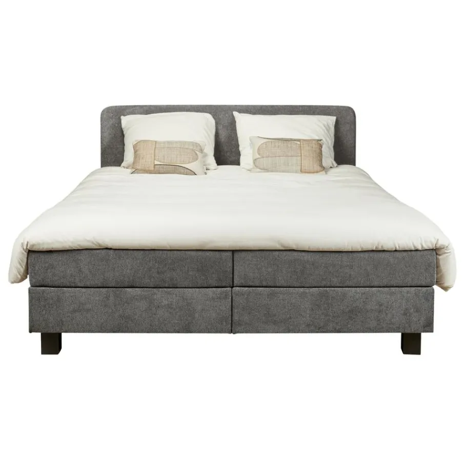 Boxsprings< Bed Bilbao Grijs - 180x200 cm