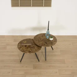 Bijzettafels< Bijzettafel Alvor Bruin  - set 2 stuks