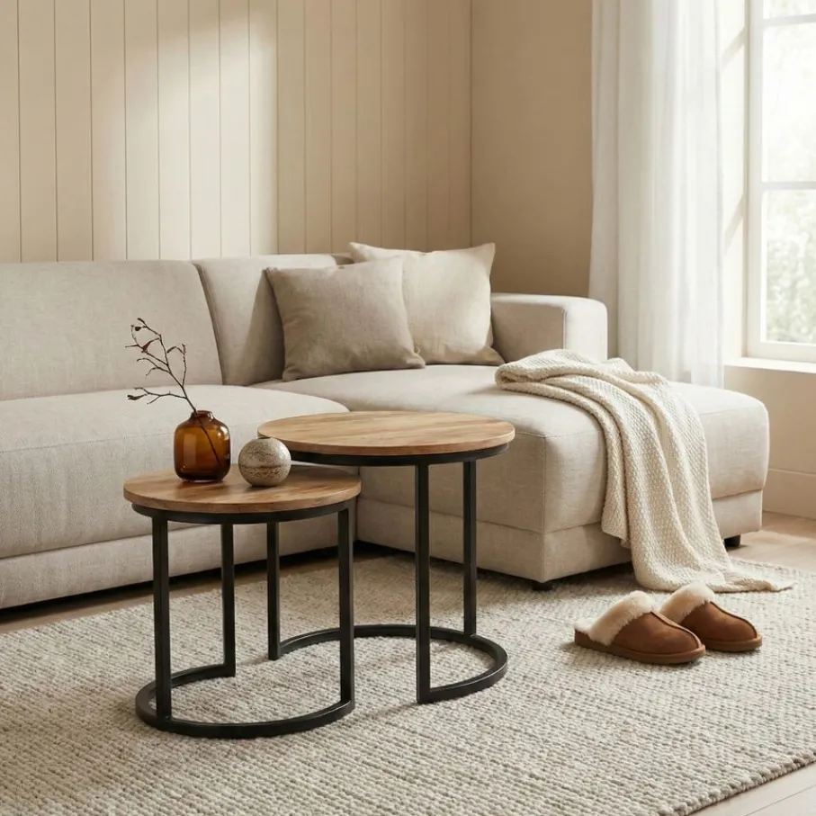 Bijzettafels< Bijzettafel Bemmel Naturel - set 2 stuks