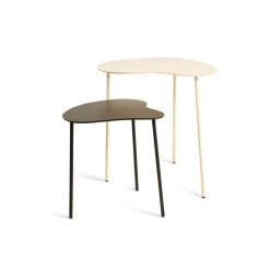 Bijzettafels< Bijzettafel Klippo Zwart / Beige - set 2 stuks