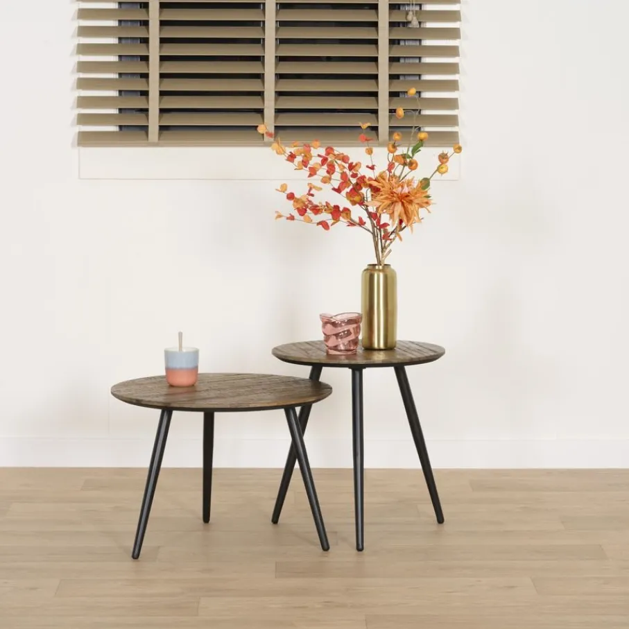 Bijzettafels< Bijzettafel Rocha Bruin - set 2 stuks