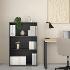 Opbergkasten< Boekenkast Bram Donkergrijs - 80x124x35 cm