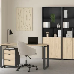 Opbergkasten< Boekenkast Bram Donkergrijs - 80x124x35 cm