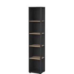 Opbergkasten< Boekenkast Bram Donkergrijs / Eiken - 41x205x35 cm