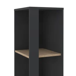 Opbergkasten< Boekenkast Bram Donkergrijs / Eiken - 41x205x35 cm