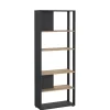 Boekenkasten|Wandkasten< Boekenkast Bram Donkergrijs / Eiken - 80x205x35 cm