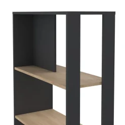 Boekenkasten|Wandkasten< Boekenkast Bram Donkergrijs / Eiken - 80x205x35 cm