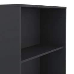 Boekenkasten|Wandkasten< Boekenkast Bram Donkergrijs / Eiken - 80x205x35 cm