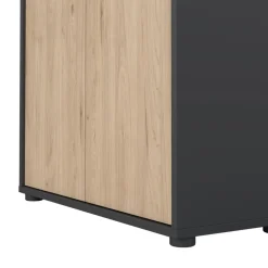 Boekenkasten|Wandkasten< Boekenkast Bram Donkergrijs / Eiken - 80x124x35 cm