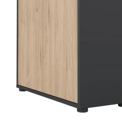 Boekenkasten|Wandkasten< Boekenkast Bram Donkergrijs / Eiken - 80x205x35 cm