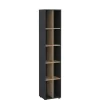Boekenkasten|Wandkasten< Boekenkast Bram Donkergrijs / Eiken - 41x205x35 cm