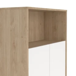 Opbergkasten< Boekenkast Bram Eiken / Wit - 80x124x35 cm
