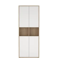 Opbergkasten< Boekenkast Bram Eiken / Wit - 80x205x35 cm