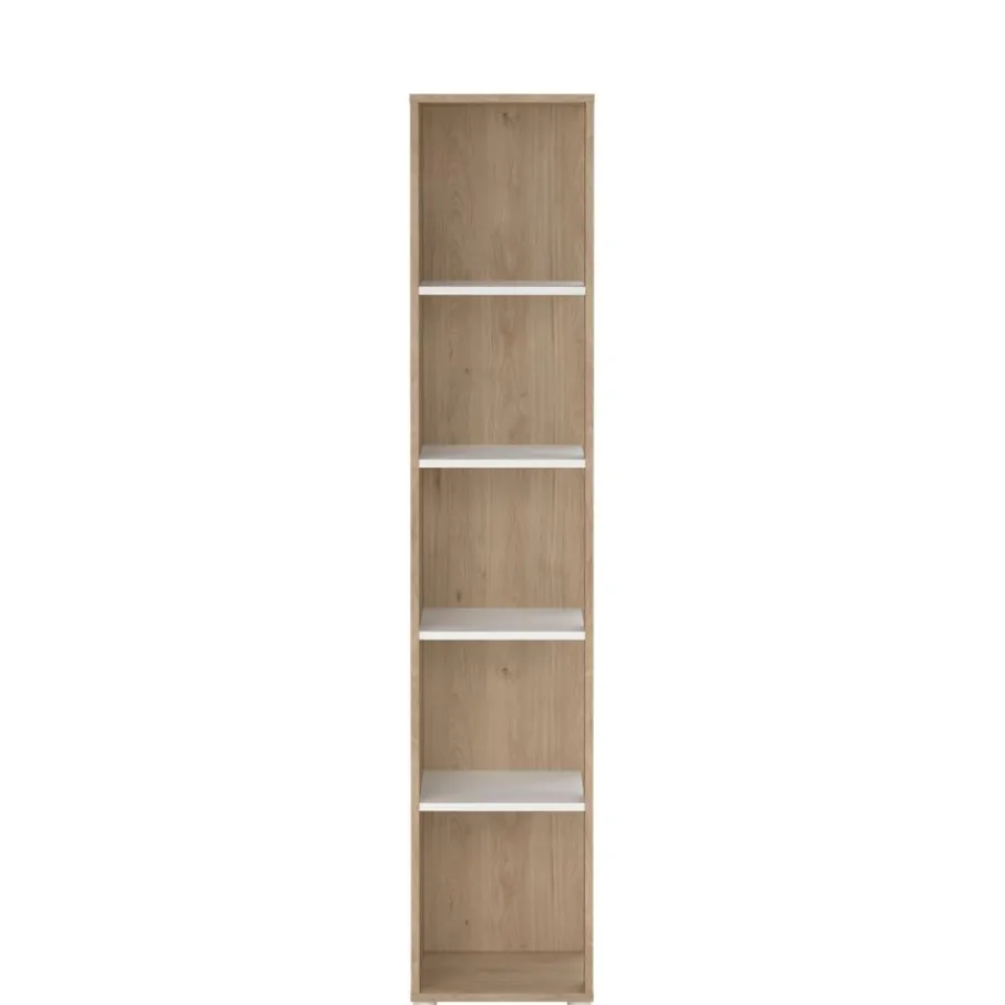Boekenkasten|Wandkasten< Boekenkast Bram Eiken / Wit - 41x205x35 cm