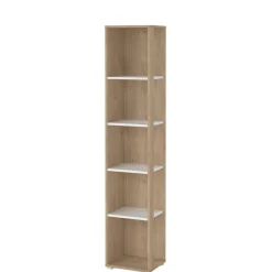 Boekenkasten|Wandkasten< Boekenkast Bram Eiken / Wit - 41x205x35 cm