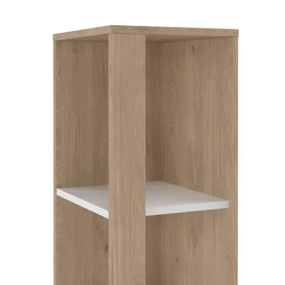 Boekenkasten|Wandkasten< Boekenkast Bram Eiken / Wit - 41x205x35 cm
