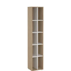 Boekenkasten|Wandkasten< Boekenkast Bram Eiken / Wit - 41x205x35 cm