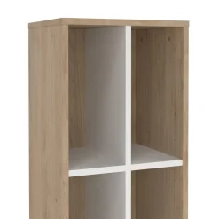 Boekenkasten|Wandkasten< Boekenkast Bram Eiken / Wit - 41x205x35 cm