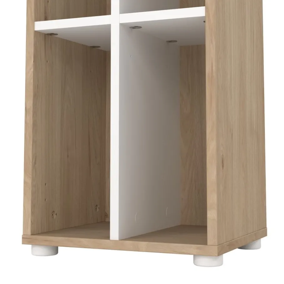 Boekenkasten|Wandkasten< Boekenkast Bram Eiken / Wit - 41x205x35 cm