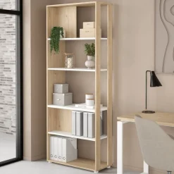 Boekenkasten|Wandkasten< Boekenkast Bram Eiken - 80x205x35 cm
