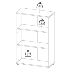 Boekenkasten|Wandkasten< Boekenkast Bram Eiken - 80x124x35 cm