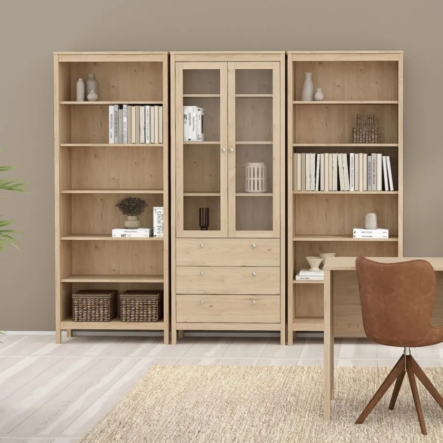 Opbergkasten< Boekenkast Dallas Eiken - 78x199x33 cm