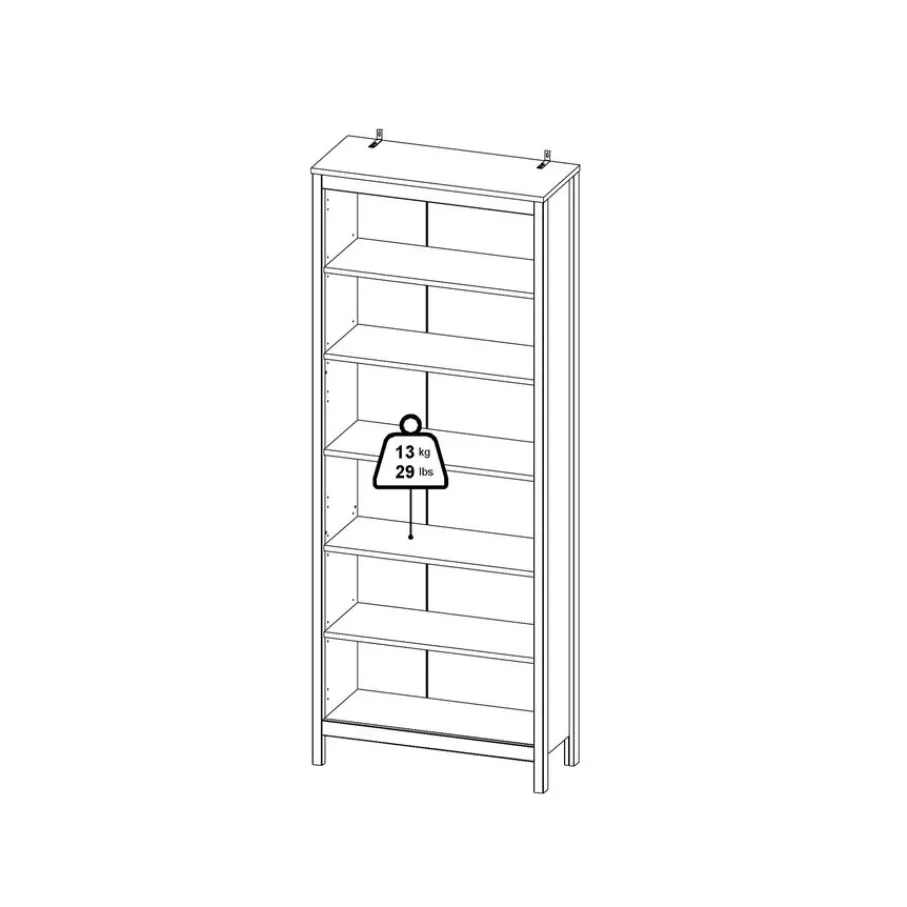 Opbergkasten< Boekenkast Dallas Eiken - 78x199x33 cm