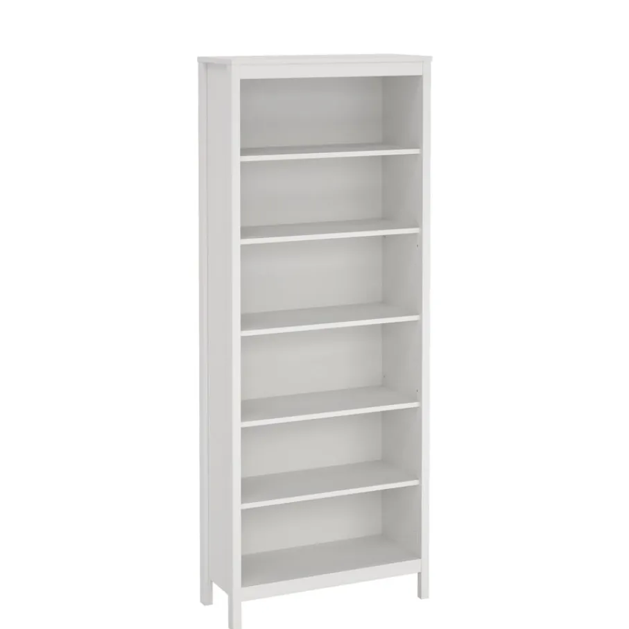 Opbergkasten< Boekenkast Dallas Wit - 78x199x33 cm
