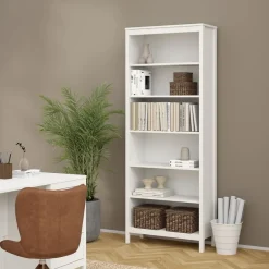 Opbergkasten< Boekenkast Dallas Wit - 78x199x33 cm