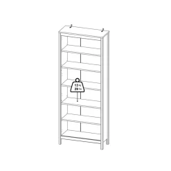 Opbergkasten< Boekenkast Dallas Zwart - 78x199x33 cm