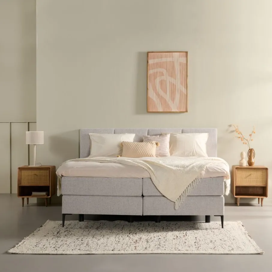 Boxsprings< Boxspring Madrid Lichtgrijs - 180x200 cm