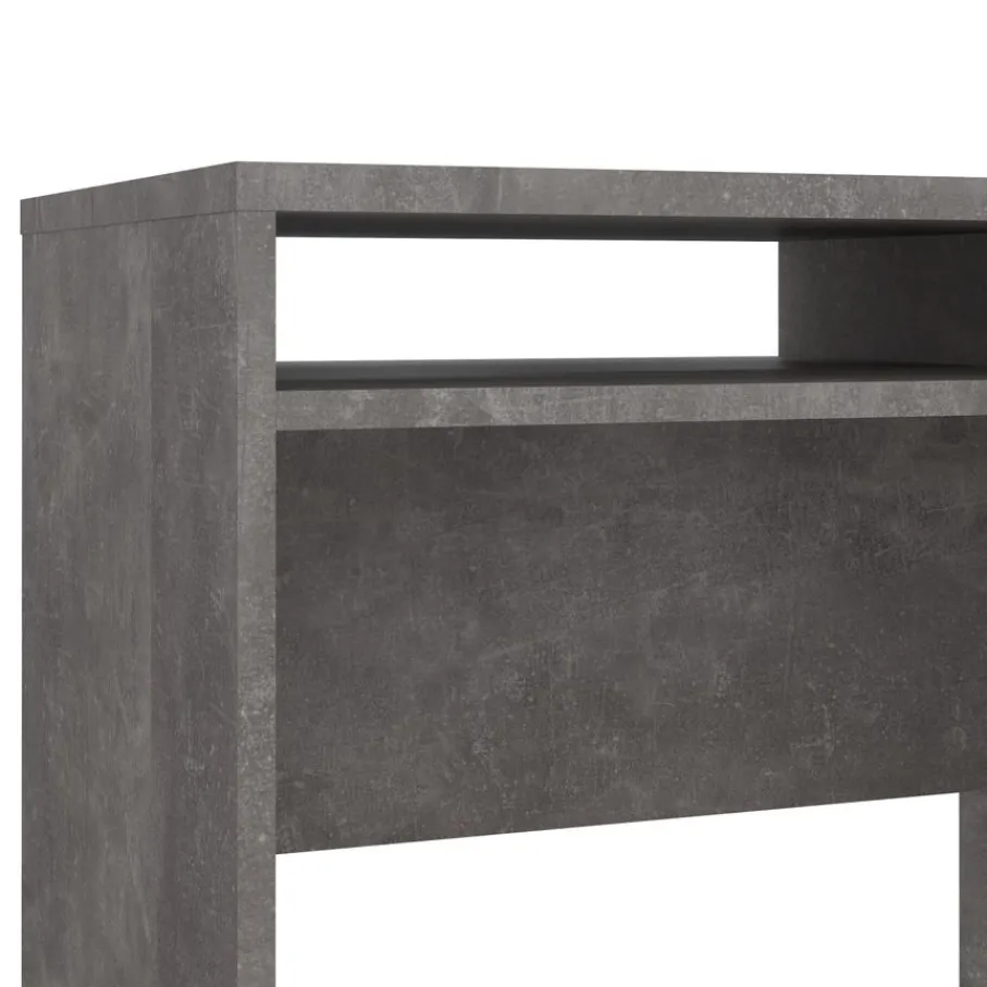 Bureaus< Bureau Boston Beton / Hoogglans Wit - 111x78x49 cm