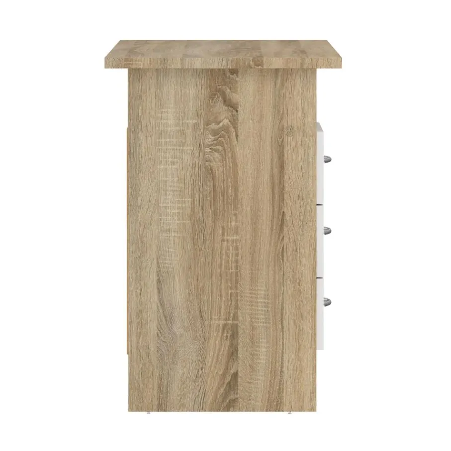 Bureaus< Bureau Boston Eiken / Wit - 121x73x49 cm