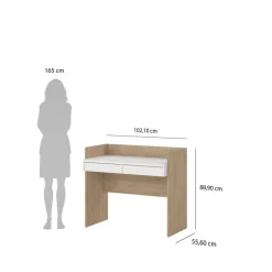 Bureaus< Bureau Boston Eiken / Wit - 103x89x56 cm