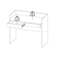 Bureaus< Bureau Boston Eiken / Wit - 103x89x56 cm