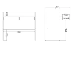 Bureaus< Bureau Boston Eiken / Wit - 103x89x56 cm