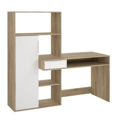 Opbergkasten< Bureau Boston Eiken / Wit - 163x156x61 cm
