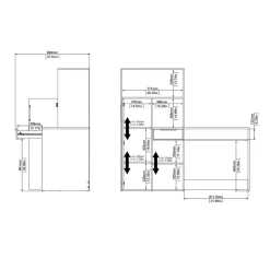 Opbergkasten< Bureau Boston Eiken / Wit - 163x156x61 cm
