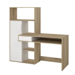 Opbergkasten< Bureau Boston Eiken / Wit - 163x156x61 cm