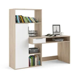 Opbergkasten< Bureau Boston Eiken / Wit - 163x156x61 cm