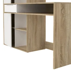 Opbergkasten< Bureau Boston Eiken / Wit - 163x156x61 cm