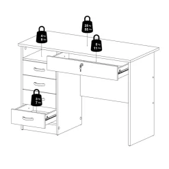 Bureaus< Bureau Boston Eiken - 110x76x49 cm