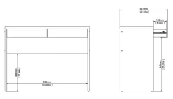 Bureaus< Bureau Boston Eiken - 101x77x40 cm