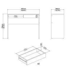 Bureaus< Bureau Boston Eiken - 101x77x40 cm